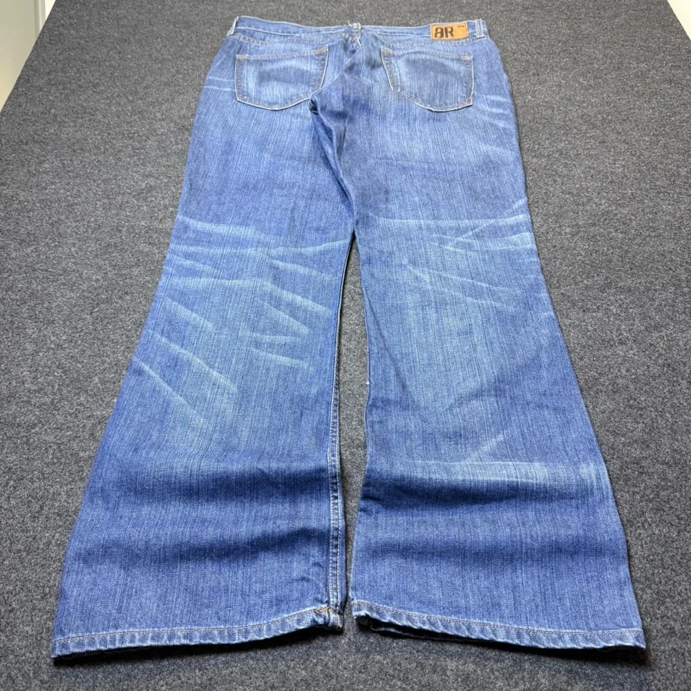 Y2K Banana Republic Jeans Mens 35x32 Blue Boot Cut 078 Faded Whiskered VTG Denim